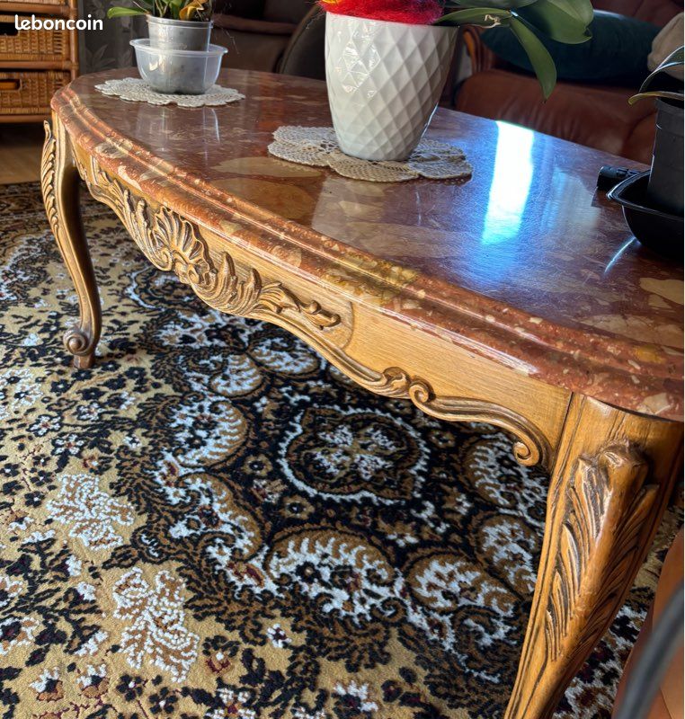 Table salon avec plateau marbre (image 3)