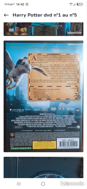 Lot Intégrale Harry Potter DVD — Films 1 à 5 (Très bon état) (image 9)