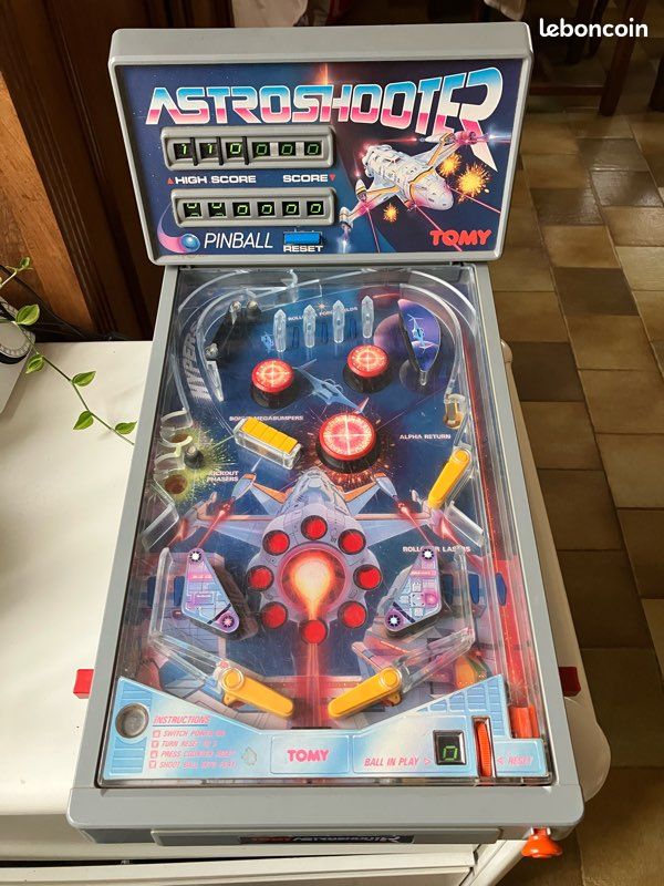 Jeu De Flipper De Table Tomy Astro Shooter Vintage Années 80 - Fonctionne !