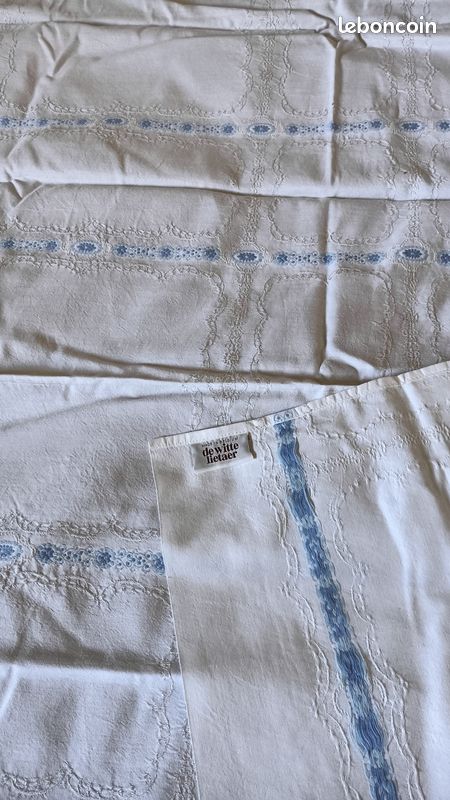 Nappe brodée et 12 serviettes vintage (image 5)