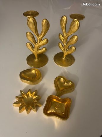 Bijou Vintage Signé Édouard Rambaud – Années 80 – Métal Doré – Pièce Unique Créateur