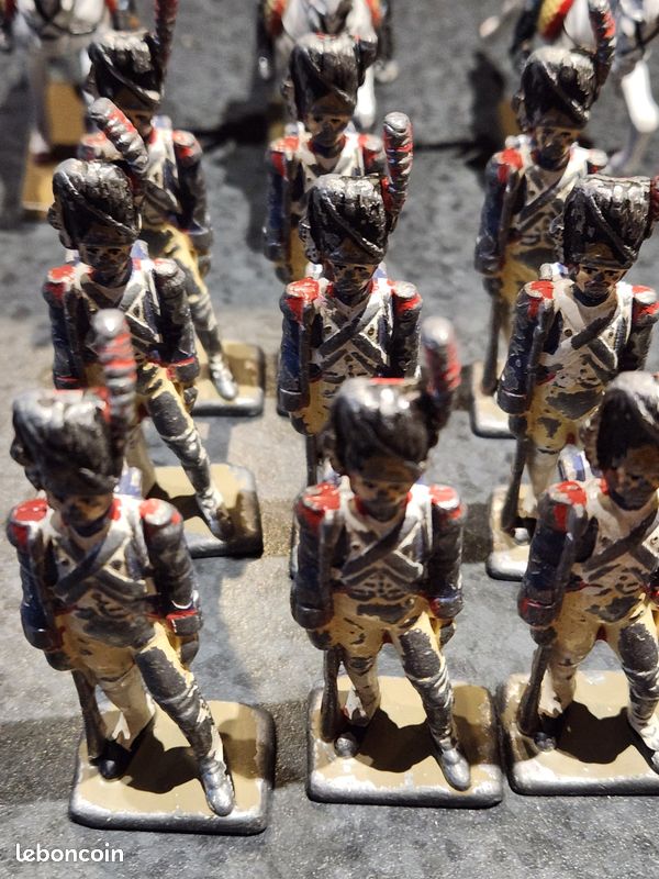 Occupe-toi De Ces Soldats De Plomb Français ! Figurines Vintage Têtes Mobiles