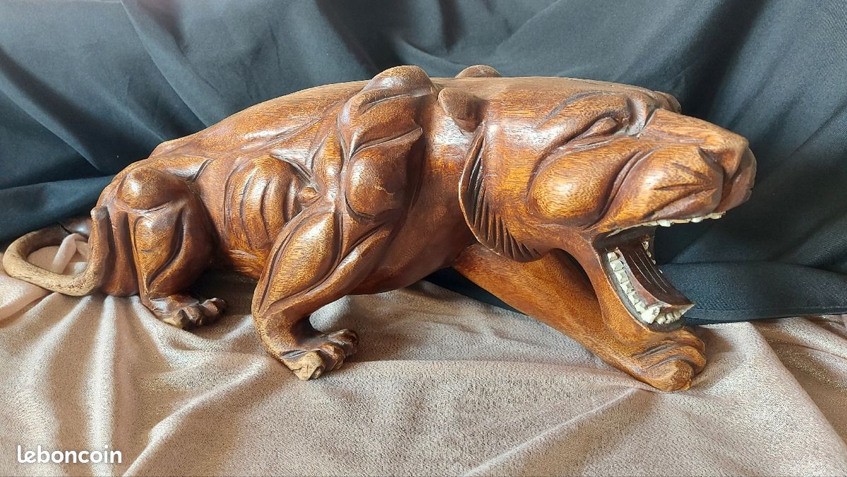 Panthère en bois sculpté 70 cm 50 euros (image 7)