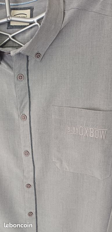 Chemise homme Oxbow - gris clair - XXL - manches longues (image 4)