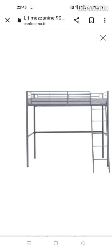 Lit mezzanine Conforama 90 x 190 (image 2)