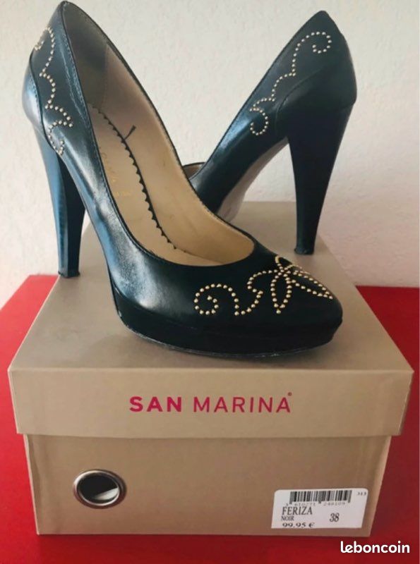 Escarpins noirs cloutés San marina (image 1)
