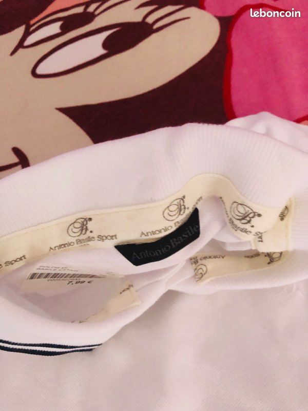 Polo slim blanc manches longues Antonio Basile Sport taille M (image 4)