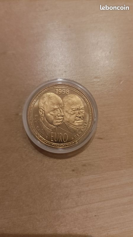 Pièce essai de 10 Euros DE GAULLE - ADENAUER 1998 sous capsule (image 1)