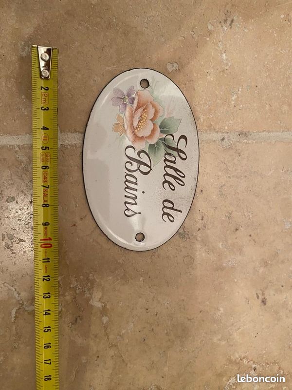 Plaque De Porte Ovale émaillée 'Bébé' - Email Véritable - Fabriquée En France - Neuf