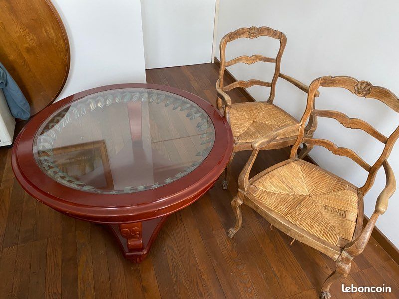 Table de salon + 2 chaises (image 1)