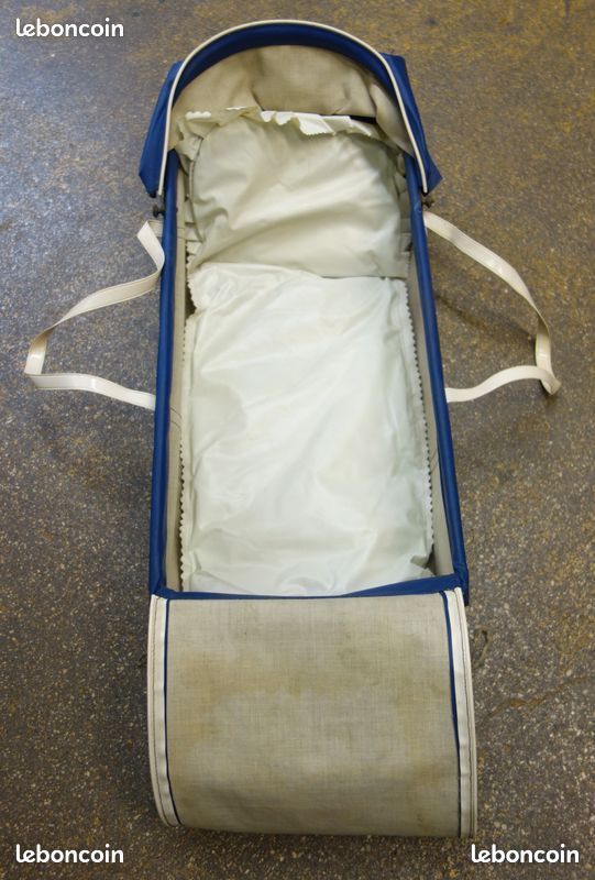 ANCIEN COUFFIN PORTABLE , landau Doucet ? Pour poupée Bleuette ?? EUR