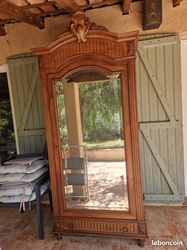 Armoire ancienne bonnetière avec miroir (image 1)