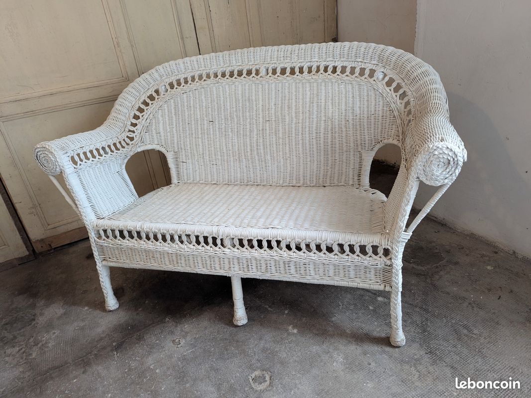 Banquette en rotin , banc jardin (image 2)