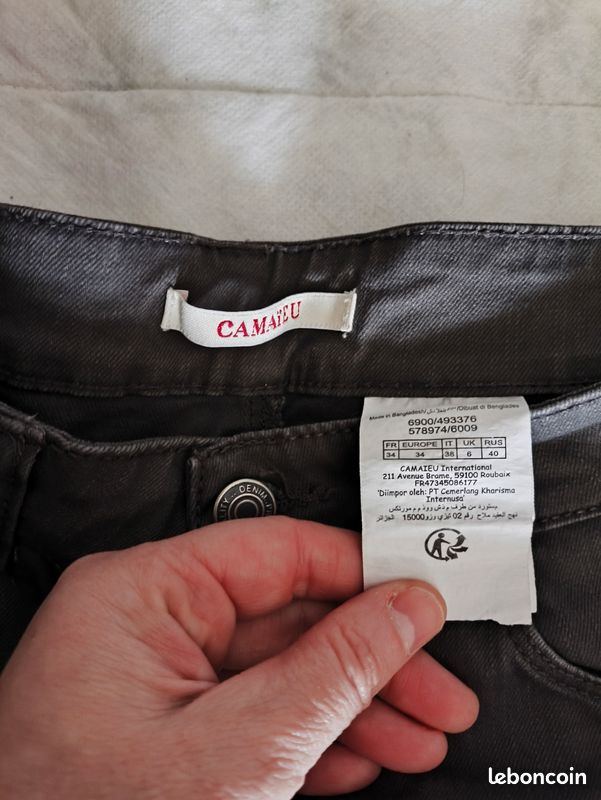 Pantalon Camaieu Marron Taille 38 Femme - Coupe Droite, Bon état, Idéal Pour Un Look Décontracté Quotidien