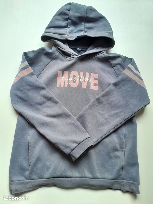 Sweat Zippé à Capuche Vertbaudet Fille - Molleton Coton, Poches Kangourou, Motif Love - Sport, Décontracté