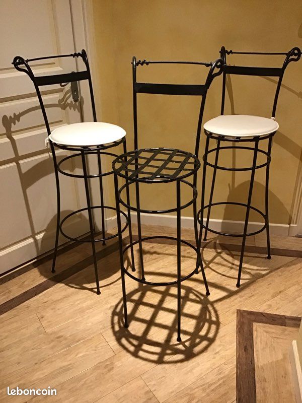 Tabouret haut en fer forgé (image 8)