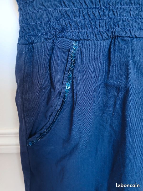 Combishort bleu a sequins 10 ans (image 2)
