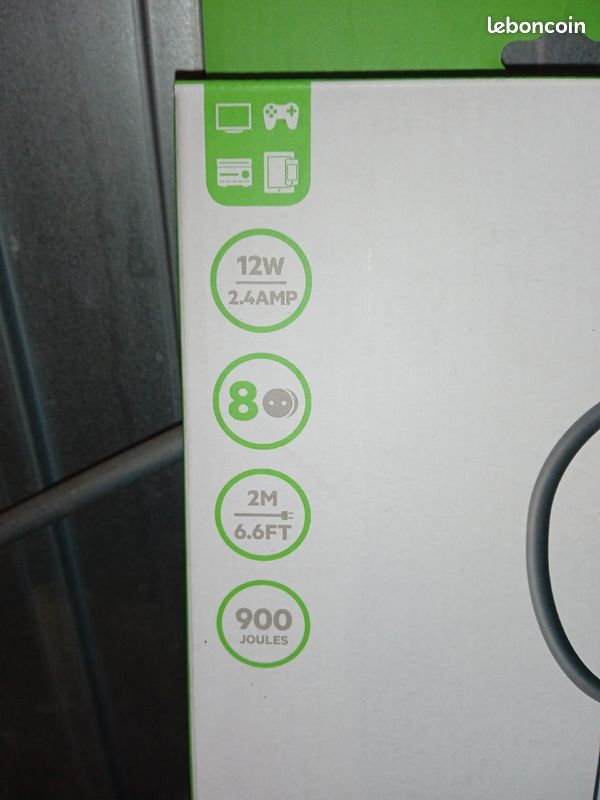 Multiprise Belkin parafoudre 8 prises 2 USB neuve (image 4)