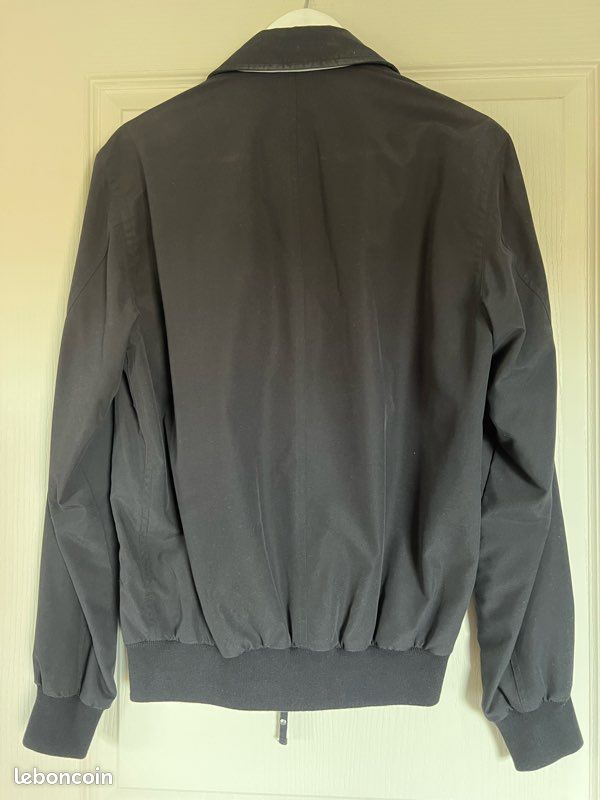 Blouson Club Homme Taille L/XL - Veste Faconnable En Coton, Couleur Bleu Et Blanc, Occasion Très Bon état