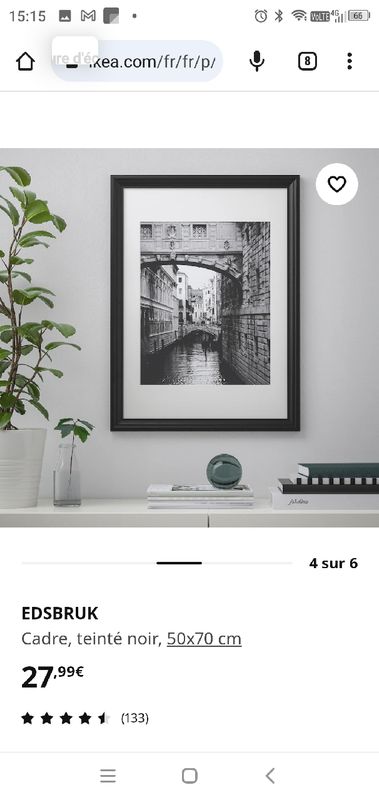 EDSBRUK Cadre, teinté noir, 50x70 cm - IKEA Belgique