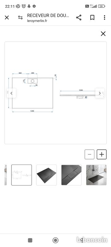 Receveur de douche 90x120 (image 3)