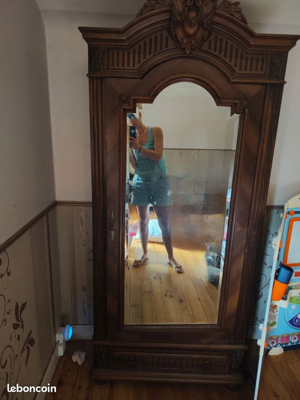 Armoire bois et miroir (image 1)