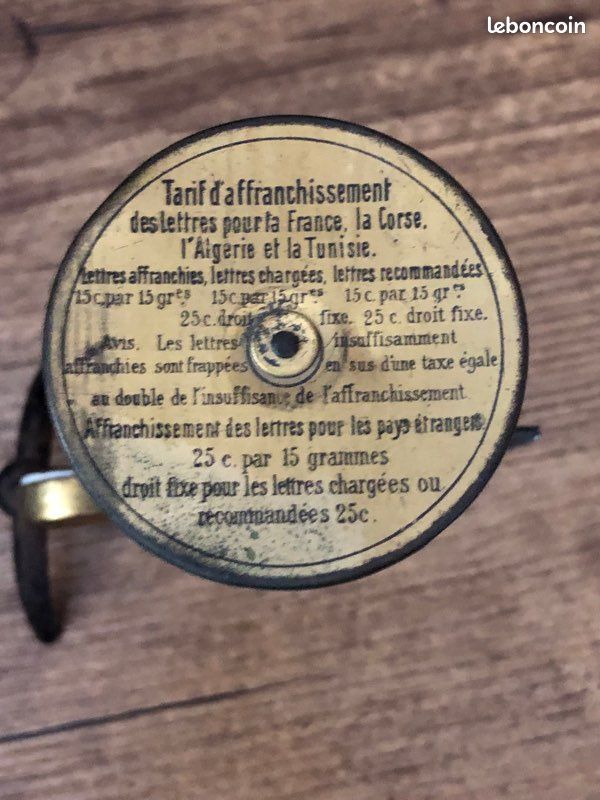 Pèse-lettre ancien à pendule en laiton et fonte – Tarif gravé (1878-1906) (image 2)