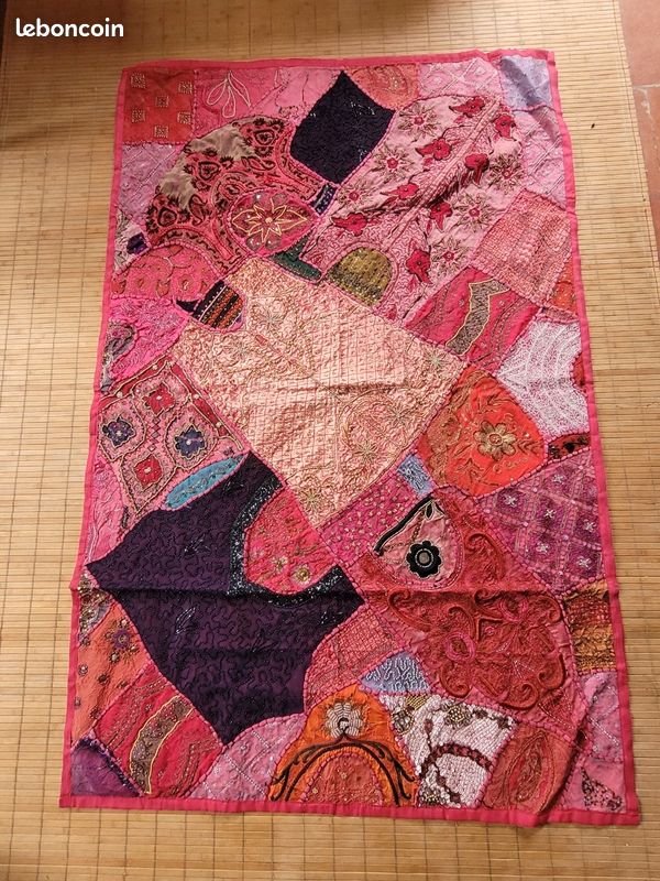 Grande Tapisserie Murale Patchwork Tsigane Rajasthan - Coton 100% - Vintage Inde
