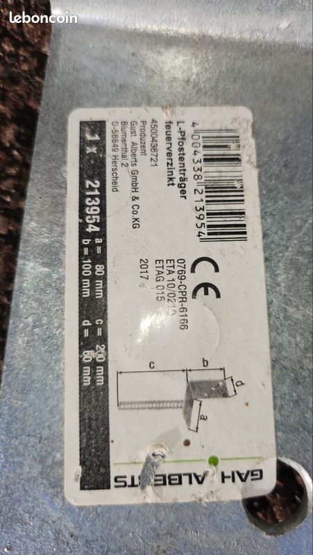 Douille à Enfoncer Au Sol 750 X 71 X 71 Mm