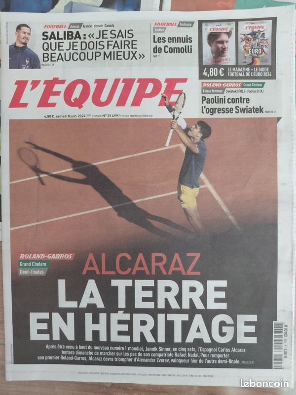 Journaux l'équipe tennis alcaraz djokovic fils nadal (image 7)