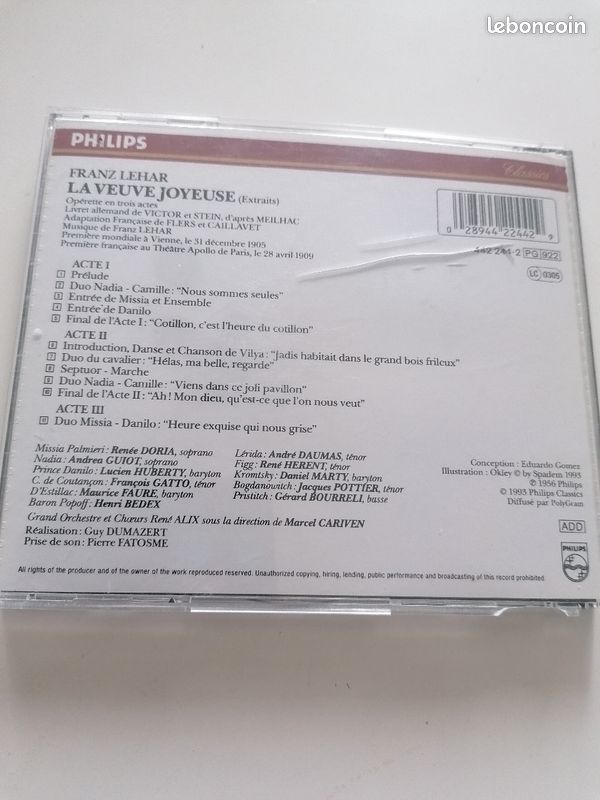 Franz lehar la veuve joyeuse cd (image 2)