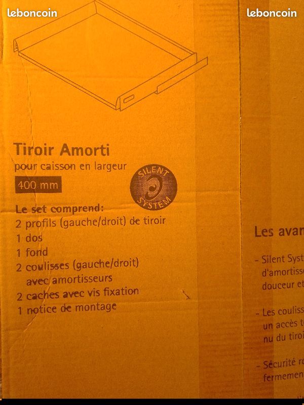 Tiroirs de 40 avec amortisseur neuf (image 3)