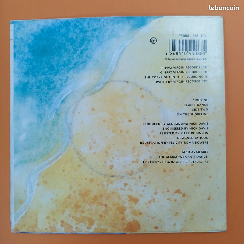 Genesis disque vinyle 45t 2 titres I Can't Dance (image 3)