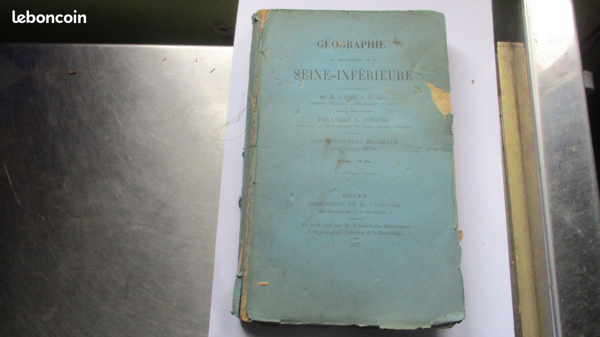 Géographie Seine Inférieure,abbé Bunel,arrondissement de Dieppe,1877 (image 1)