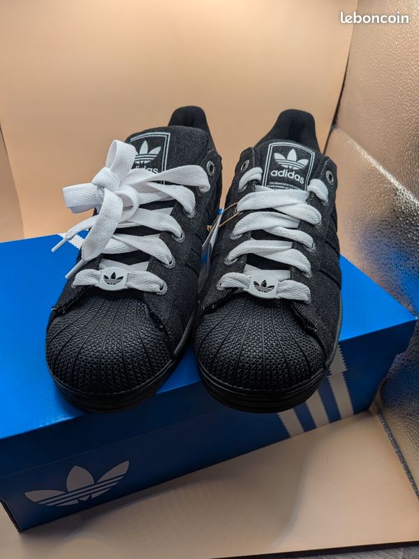 Adidas Superstar II Black Denim - Taille 42 2/3 - Neuves avec étiquette ...