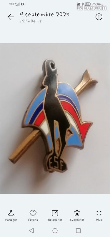 INSIGNE ÉCOLE DU Ski Francais - Ski De Fond - Decat Avec La Carte EUR 5,00 - FR