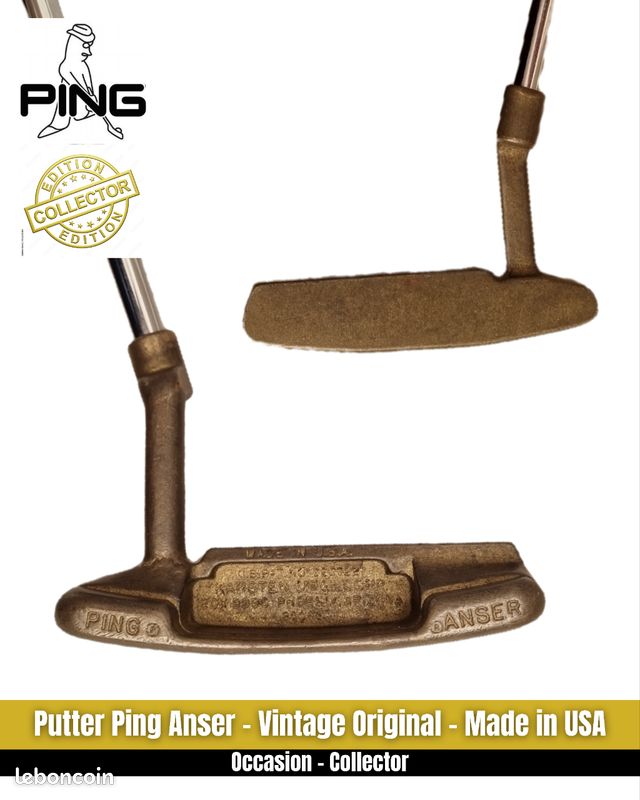 Putter Vintage BARON 35 - Laiton Couleur Or - Fabriqué USA - Droitier