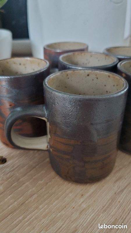 6 tasses en gres anciennes (image 2)