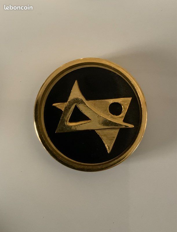 Boutons bijoux Art Deco artisanaux métal noir/or neufs (image 1)