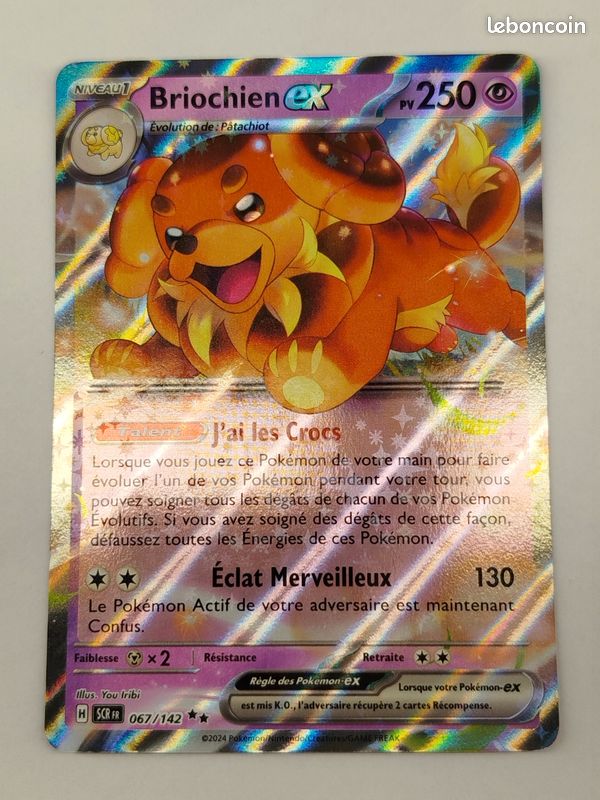 067 142 pokemon card Dachsbun ex Stellar Crown Double Rare NM k0s Shop discard all Energy from those Pokmon Carte pokmon de Briochien EX