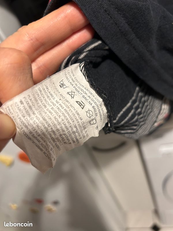 Polo noir rayé LEVIS red tab large L (image 4)