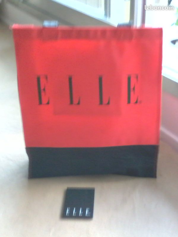 Sac cabas avec son miroir rouge et noir 2 anses avec bandouilère (image 2)