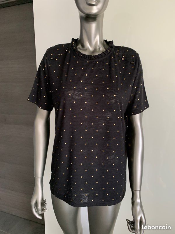 Haut Noir Et Doré Baisers Salés - Taille 38 - Pour Soirée - Neuf
