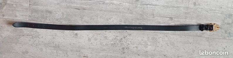 Ceinture Vintage Inès De La Fressange Taille 80 - Nubuck Marron Boucle Feuille - Très Bon état