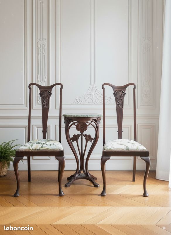 Lot 2 chaises Art Nouveau (image 1)