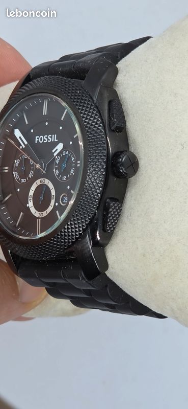 Montre fossil homme Bracelet Silicone Noir Montres Bijoux