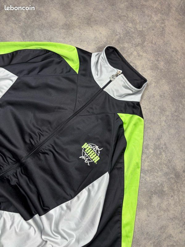 Veste Puma vintage 80s noir/vert coupe large logo brodé dos - XXL (image 7)