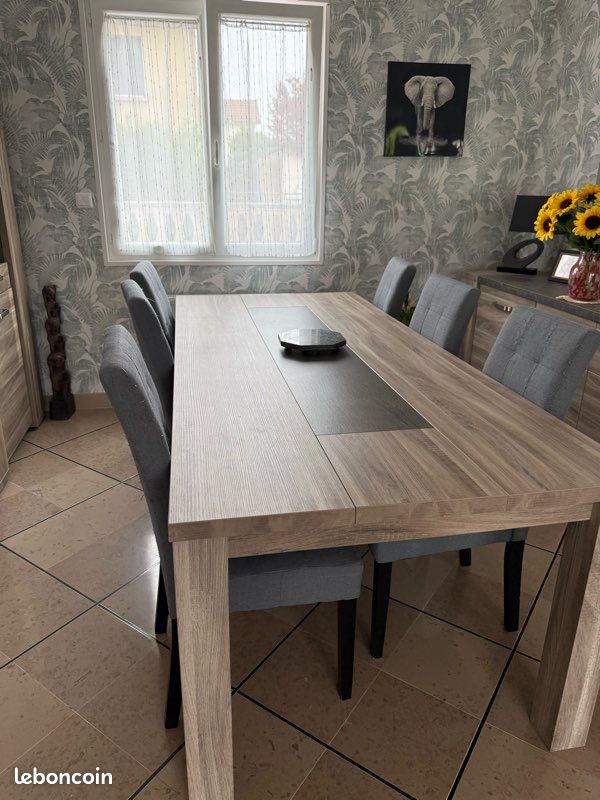 Vends grande table, salle à manger, plus huit chaises (image 1)