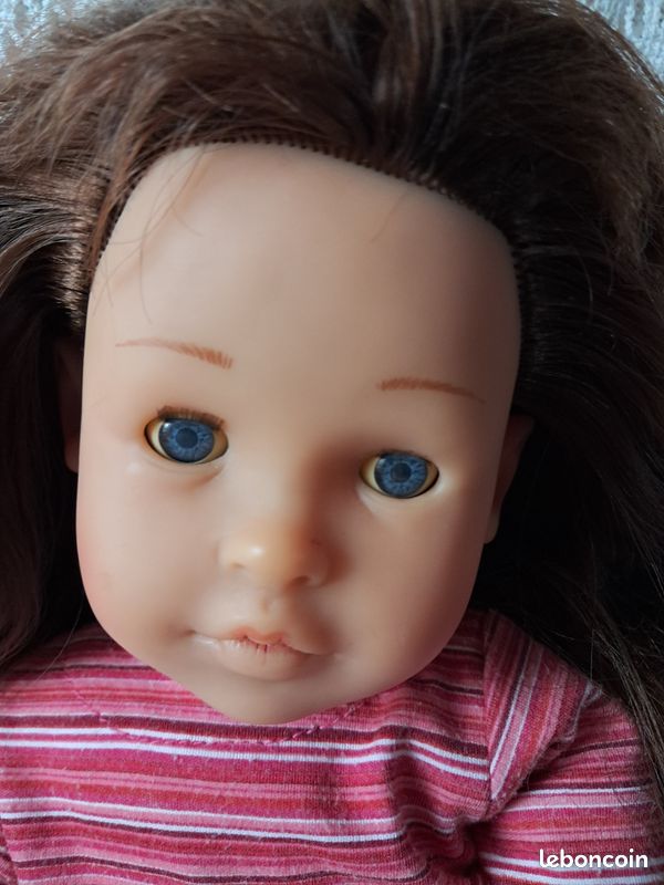 Jolie Poupée Aux Yeux Bleus – 37 Cm, Vinyle France, Douceur D'antan
