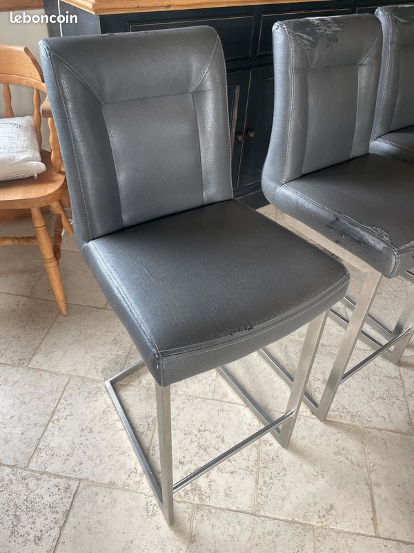 Chaises de bar H et H anthracite à recouvrir. Cd549 (image 1)